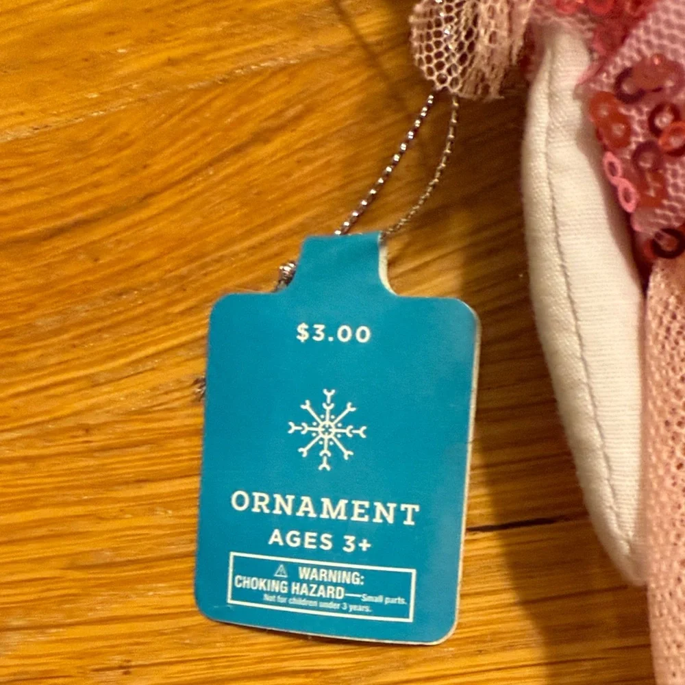 Target Pink and White Deer Ornament